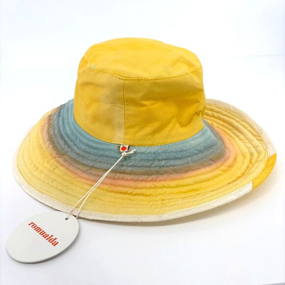 Romualda Planet Gran Venus Bucket Hat Yellow Pink Blue Made In Spain NWT - Picture 5 of 12